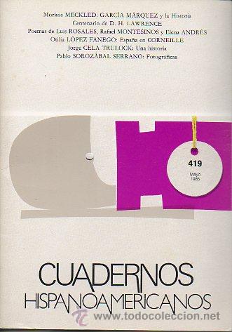 Libros: CUADERNOS HISPANOAMERICANOS. N&ordm; 419. - Foto 1
