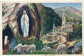 Libros: Tarjeta Postal: LOURDES. La Basilique de l&acute;Apparition. - Foto 1