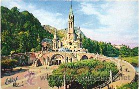 Libros: Tarjeta Postal: LOURDES. La Basilique et l&acute;Explanade. - Foto 1