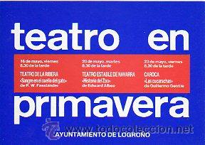 Libros: Tarjeta Postal: CICLO DE TEATRO EN PRIMAVERA. - Foto 1