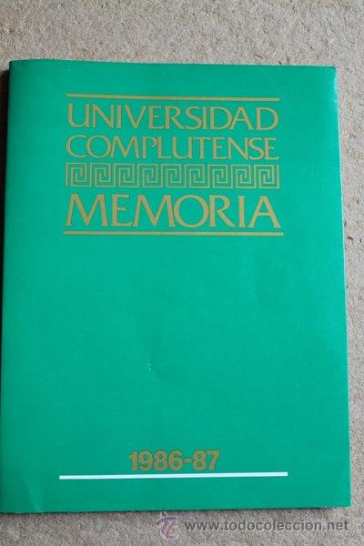 Libros: Universidad complutense. Memoria 1986.87. - Foto 1