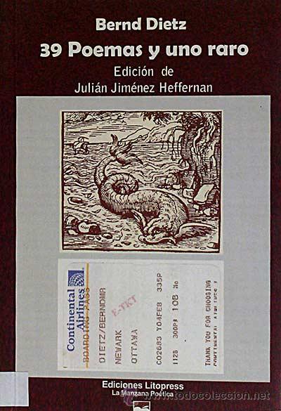Libros: 39 Poemas y uno raro - Dietz, Bernd - Foto 1