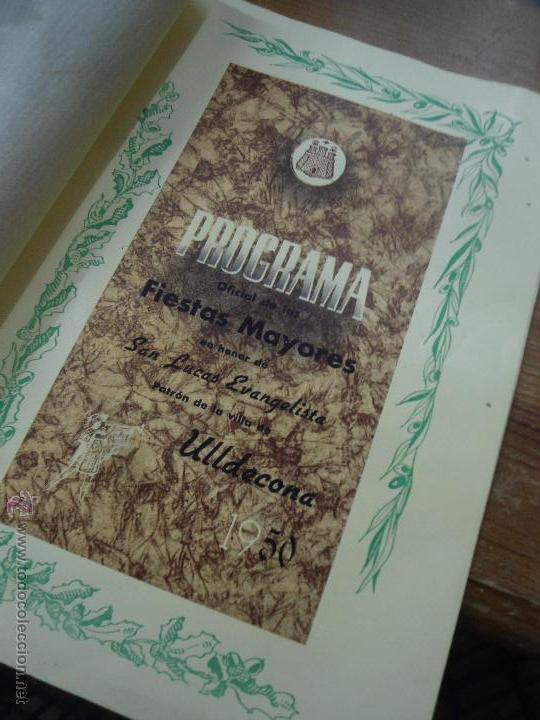 Libros: Libro Programa oficial de las fiestas mayores Ulldecona 1950 L-9702 - Foto 1