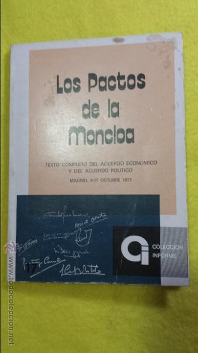 Libros: LOS PACTOS DE LA MONCLOA - Foto 1