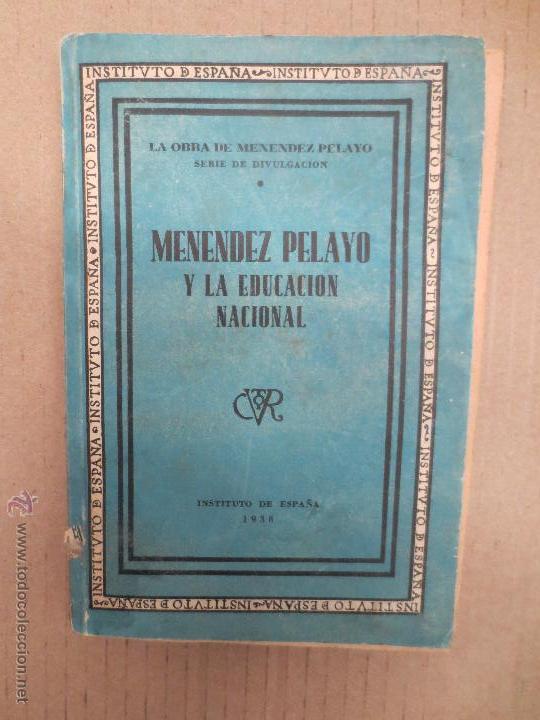 Libros: menendez pelayo y la educacion nacional. - Foto 1