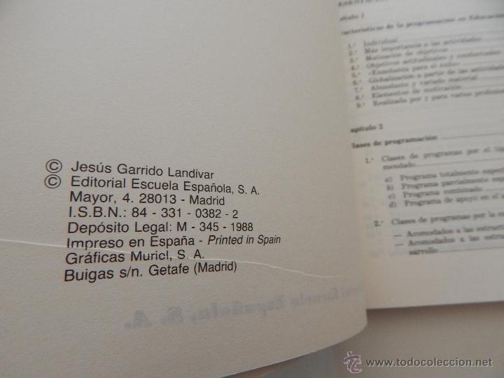 Libros: C&oacute;mo programar en Educaci&oacute;n Especial - Jes&uacute;s Garrido Landivar, 1988 - Foto 5
