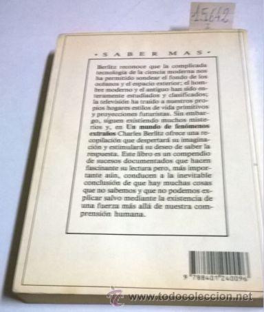 Libros: UN MUNDO DE FENOMENOS EXTRA&Ntilde;OS  -  BERLITZ, Charles - Foto 2
