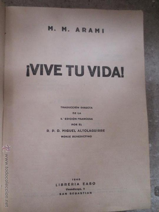 Libros: vive tu vida  1940  libreria easo san sebastian - Foto 1