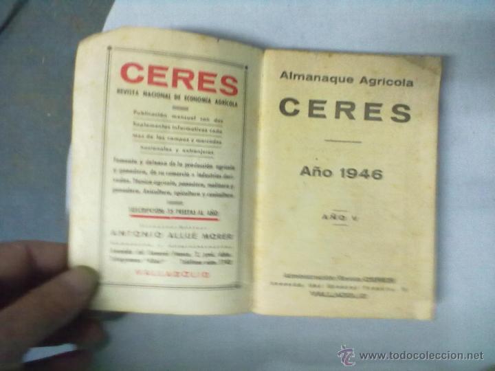 Libros: ALMANAQUE AGRICOLA CERES 1946 V A&Ntilde;O - Foto 2