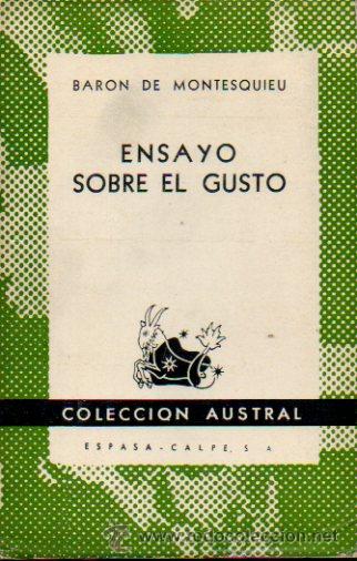 Libros: ENSAYO SOBRE EL GUSTO. - Foto 1