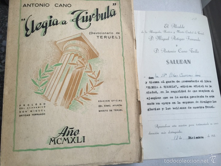 Libros: ELEG&Iacute;A A TURBULA. DEVOCIONARIO DE TERUEL 1941