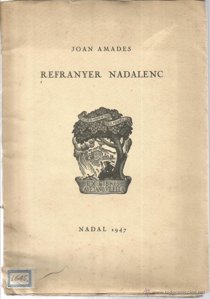 Libros: Refranyer nadalenc - AMADES, JOAN - Foto 1