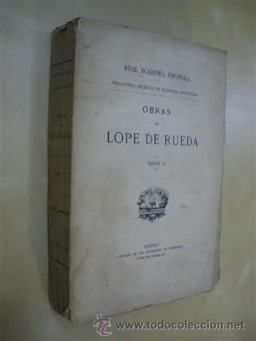 Libros: OBRAS DE LOPE DE RUEDA. TOMO II - LOPE DE RUEDA - Foto 1