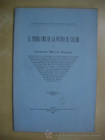Libros: EL PROBLEMA DE LA PATRIA DE COLON - ABELARDO MERINO ALVAREZ - Foto 1