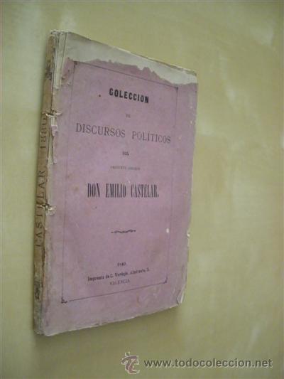 Libros: COLECCION DE DISCURSOS POLITICOS - EMILIO CASTELAR - Foto 1