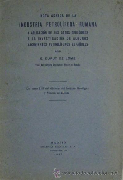 Livres: NOTA ACERCA DE LA INDUSTRIA PETROLIFERA RUMANA Y APLICACION DE SUS DATOS GEOLOGICOS A LA INVESTIGACI