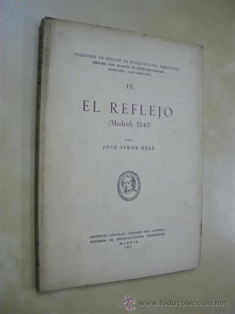 Libros: EL REFLEJO. (MADRID, 1843) - JOS&Eacute; SIM&Oacute;N D&Iacute;AZ - Foto 1