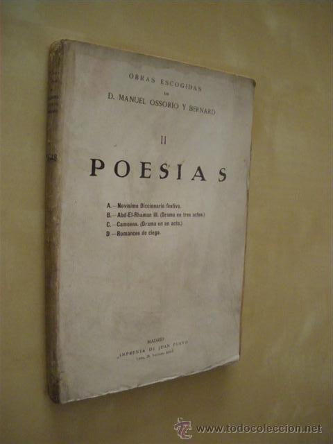 Libri di seconda mano: POESIAS. II. (NOVISIMO DICCIONARIO FESTIVO, ABD-EL-RHAMAN III, CAMOENS, ROMANCES DE CIEGO). OBRAS ES
