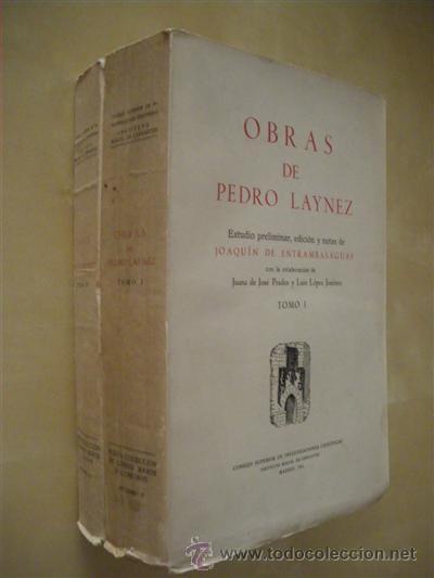 Libros: OBRAS DE PEDRO LAYNEZ. (2 TOMOS). COMPLETO - PEDRO LAYNEZ - Foto 1