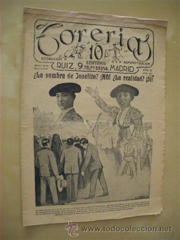 Libri di seconda mano: TORER&Iacute;AS. REVISTA TAURINA. NUMERO 392. A&Ntilde;O 1928