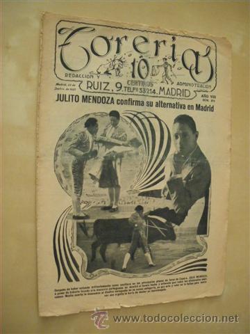 Libri di seconda mano: TORER&Iacute;AS. REVISTA TAURINA. NUMERO 374. A&Ntilde;O 1927