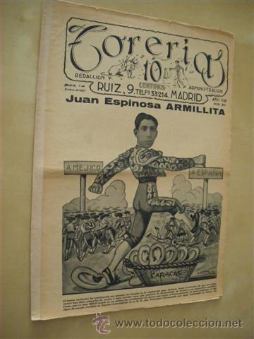 Libri di seconda mano: TORER&Iacute;AS. REVISTA TAURINA. NUMERO 384. A&Ntilde;O 1927