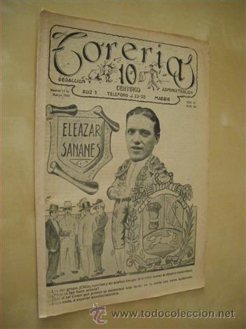 B&uuml;cher: TORER&Iacute;AS. REVISTA TAURINA. NUMERO 93. A&Ntilde;O 1922