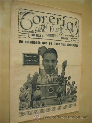 B&uuml;cher: TORER&Iacute;AS. REVISTA TAURINA. NUMERO 98. A&Ntilde;O 1922