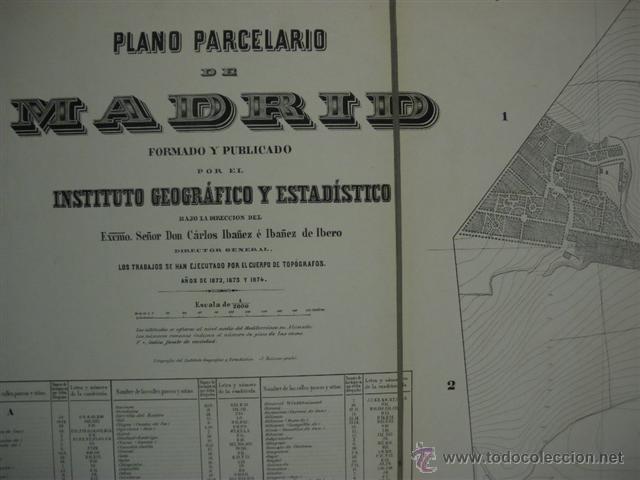 B&uuml;cher: PLANO PARCELARIO DE MADRID FORMADO Y PUBLICADO POR EL INSTITUTO GEOGR&Aacute;FICO Y ESTAD&Iacute;STICO BAJO LA DIR