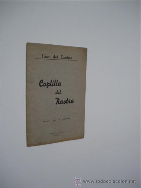 Libros: COPLILLA DEL RASTRO - JUAN DEL ESPINO - Foto 1