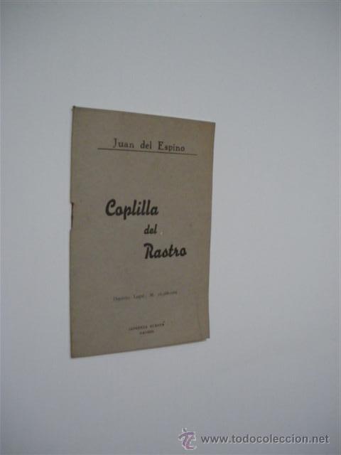 Libros: COPLILLA DEL RASTRO - JUAN DEL ESPINO - Foto 1