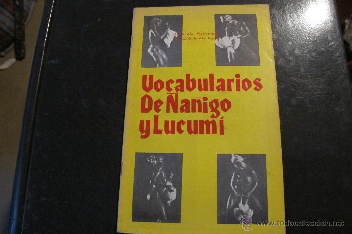 books: VACABULARIOS DE &Ntilde;A&Ntilde;IGO Y LUCUMI. OMANDIO MANYARUBE, SESECONDO IYAMBA FEMBE