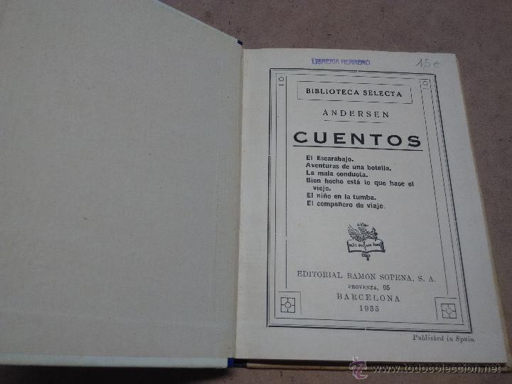 Libros: Cuentos Andersen. BIBLIOTECA SELECTA - Foto 4
