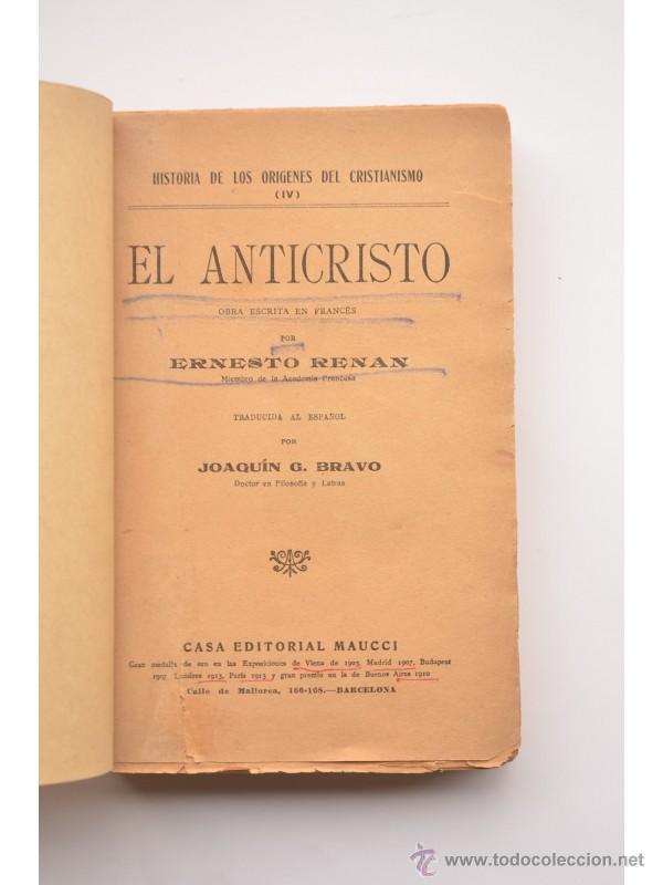 Libros: El Anticristo - RENAN, Ernest - Foto 1