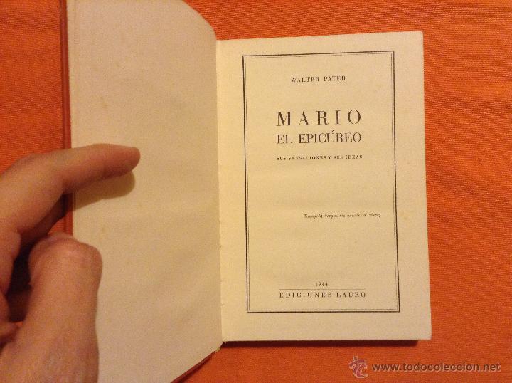 Libros: MARIO EL EPICUREO WALTER PATER 1944 - Foto 2