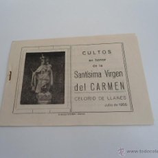 Libros: CULTOS EN HONOR DE LA VIRGEN DEL CARMEN - CELORIO DE LLANES - 1955