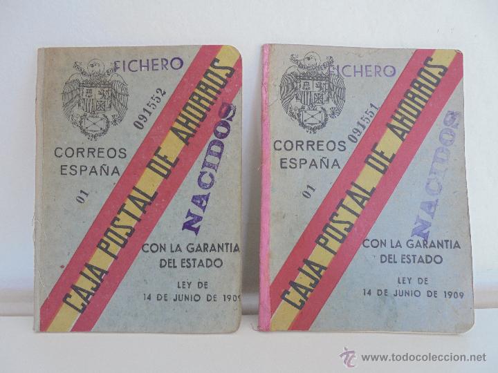 Livros em segunda m&atilde;o: CAJA POSTAL DE AHORROS CORREOS ESPA&Ntilde;A. ANTIGUA CARTILLA DEL BANCO. 2 EJEMPLARES. VER FOTOGRAFIAS ADJ