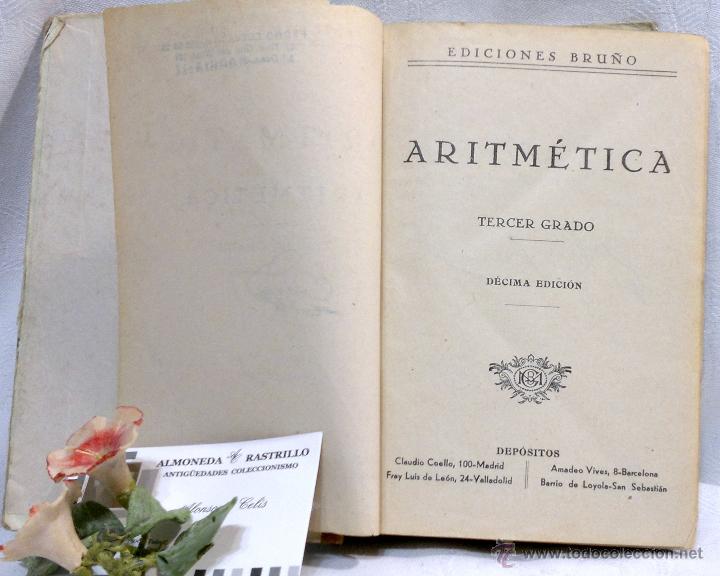 Libros: TRATADO DE ARITM&Eacute;TICA. EDICIONES BRU&Ntilde;O. TERCER GRADO. D&Eacute;CIMA EDICI&Oacute;N. - Foto 5