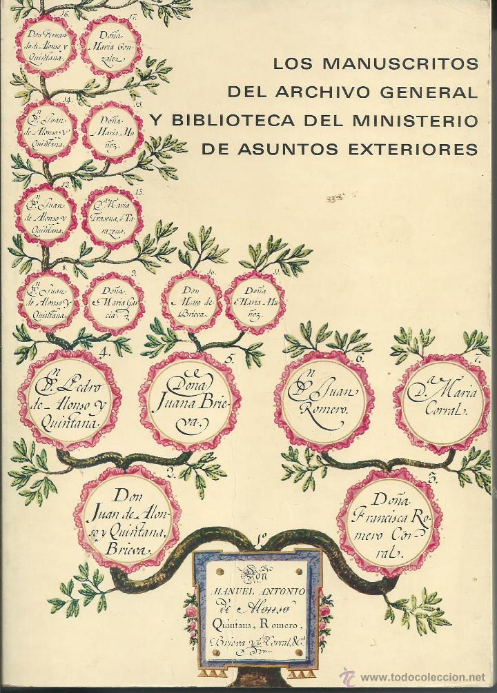 Libros: Catalogo  Los manuscritos del archivo general y biblioteca del ministerio de asuntos exteriores.1974