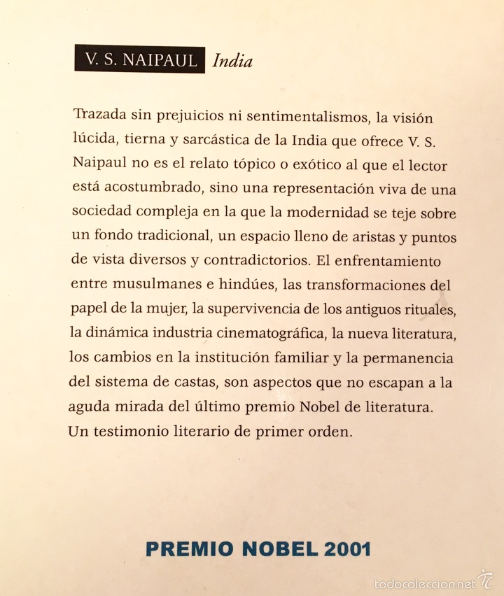Libros: India. V.S. Naipaul - Foto 2