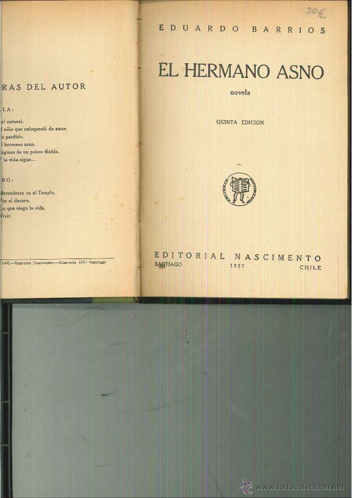 Libros: EL HERMANO ASNO. Eduardo Barrios - Foto 1