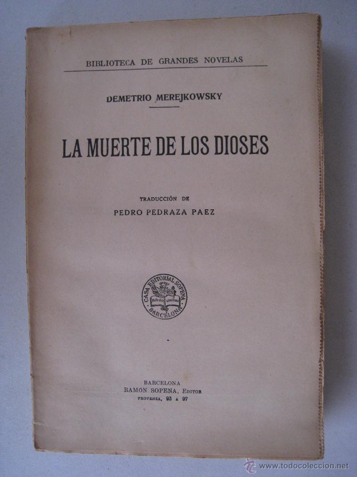 Libros: LA MUERTE DE LOS DIOSES - DEMETRIO MEREJKOWSKY. - Foto 1