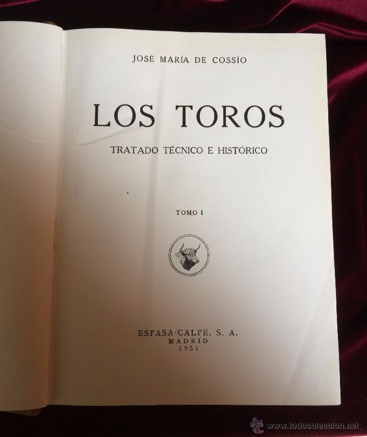 Libros: LOS TOROS - JOS&Eacute; M&ordf; DE COSS&Iacute;O - TOMO 1 - 1951 - Foto 2