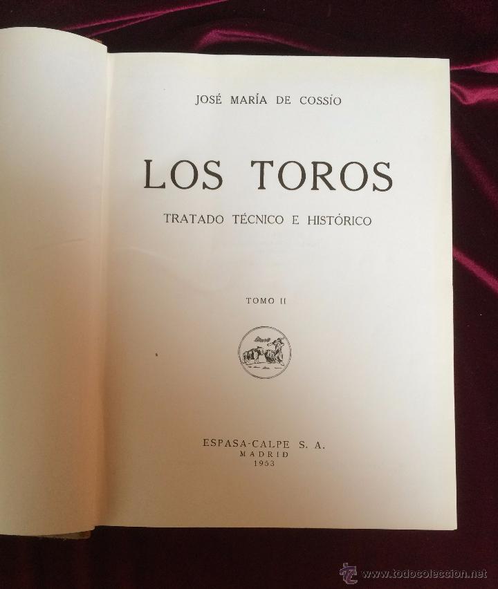 Libros: LOS TOROS - JOS&Eacute; M&ordf; DE COSS&Iacute;O - TOMO 2 - 1953 - Foto 4