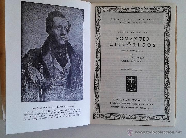 Libros: DUQUE DE RIVAS -ROMANCES (CL&Aacute;SICOS EBRO) - Foto 2