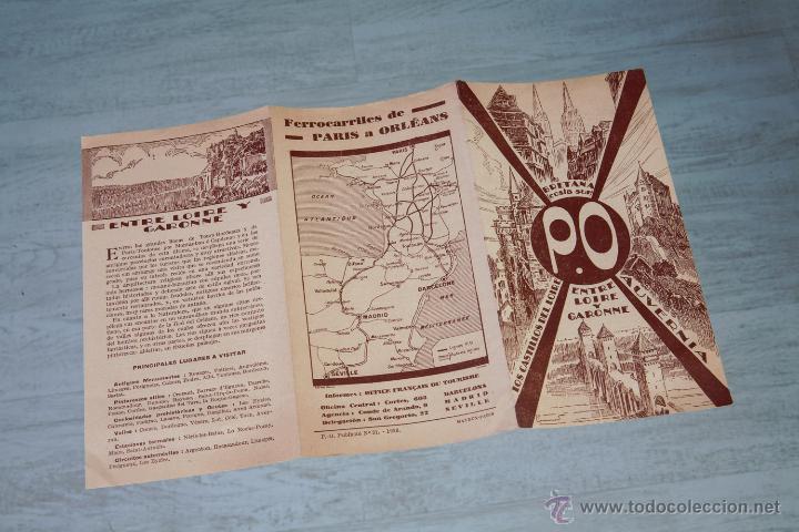 Libros: FERROCARRILES DE PARIS A ORLEANS - FOLLETO -  TRIPTICO -  1929 - Foto 3