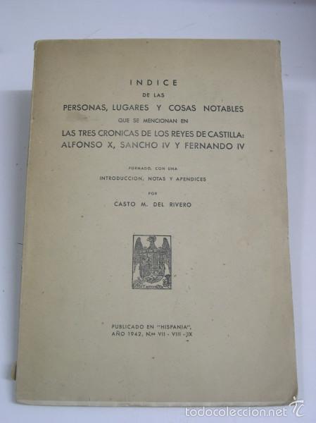 books: INDICE DE LAS PERSONAS, LUGARES Y COSAS NOTABLES que se mencionan en - Rivero, Casto M&ordf; del