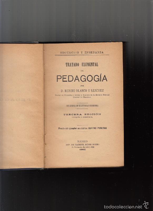 Libros: Tratado elemental de pedagog&iacute;a. 1.904 - Foto 1