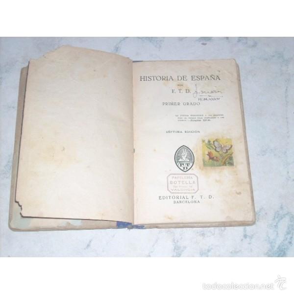 Libros: Historia de Espa&ntilde;a. Primer Grado. Editorial FTD. - Foto 2