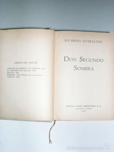 Libros: DON SEGUNDO SOMBRA - G&uuml;iraldes, Ricardo - Foto 1